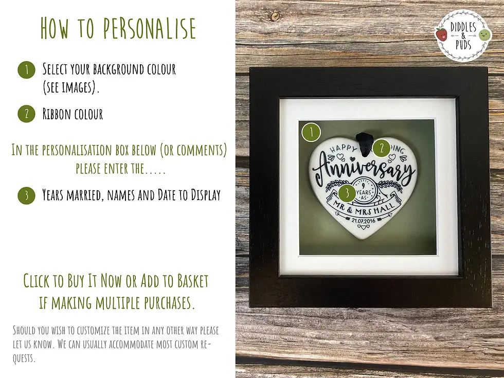 Thumbnail: 9 year anniversary gift. Pottery anniversary. Black frame