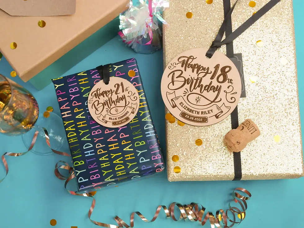 Thumbnail: 21st birthday wooden gift tag