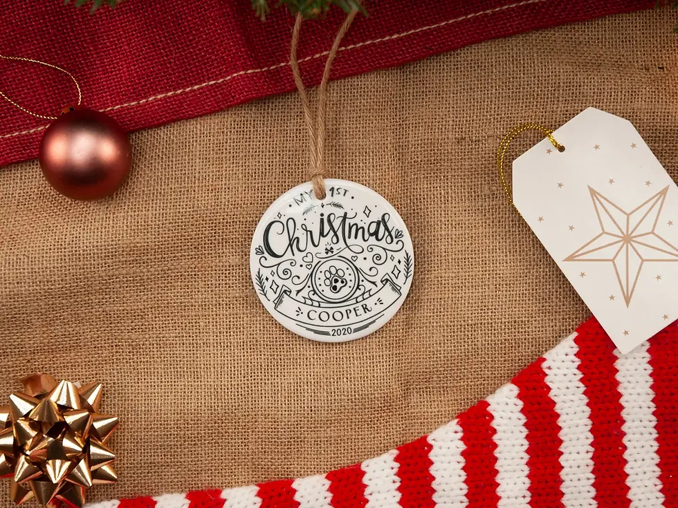 Thumbnail: Custom dog Christmas ornament
