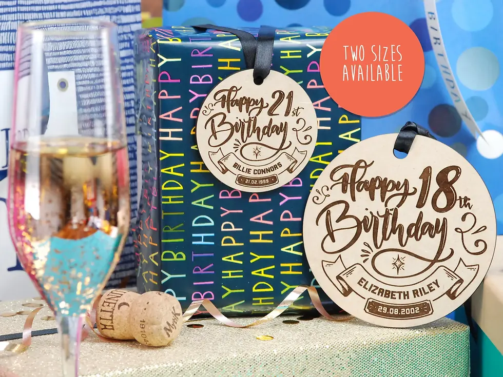 Thumbnail: 21st birthday wooden gift tag