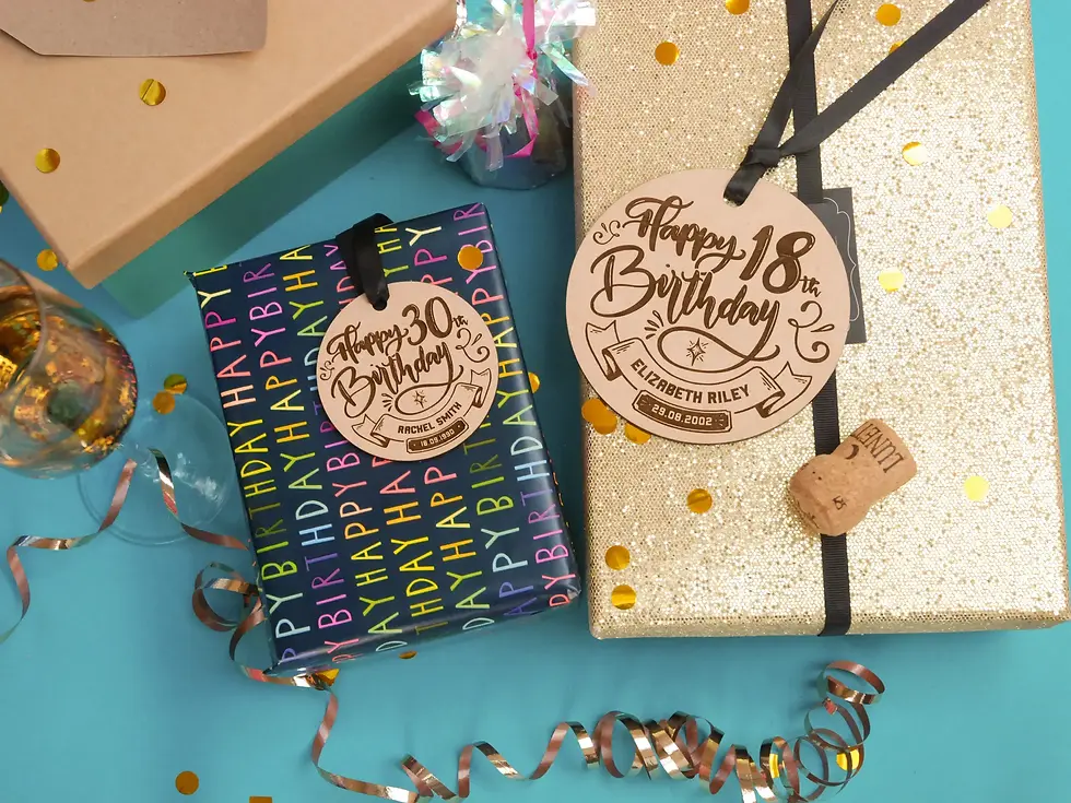 Thumbnail: 30th birthday wooden gift tag