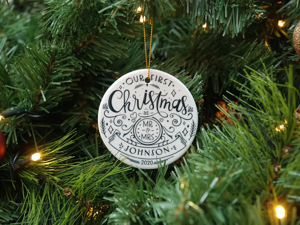 Thumbnail: Our first Christmas as Mr and Mrs ornament