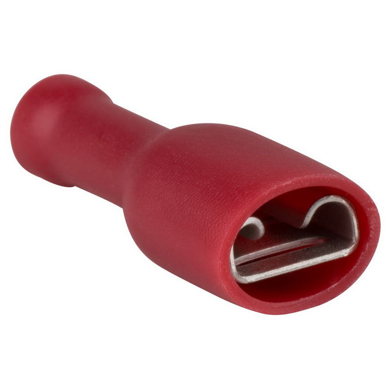 1/4In. (22-18) Fully Insulated Female Disconnect Red 10 Pcs.