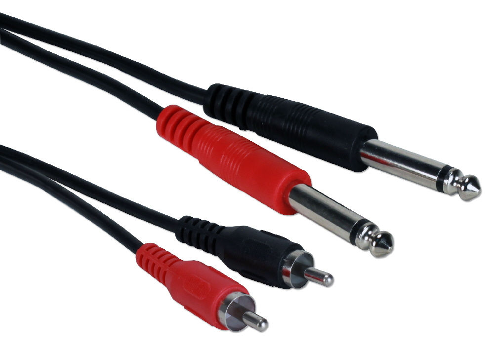 10' Dual-Rca Male To Dual-1/4 Ts Audio Conversion Cable