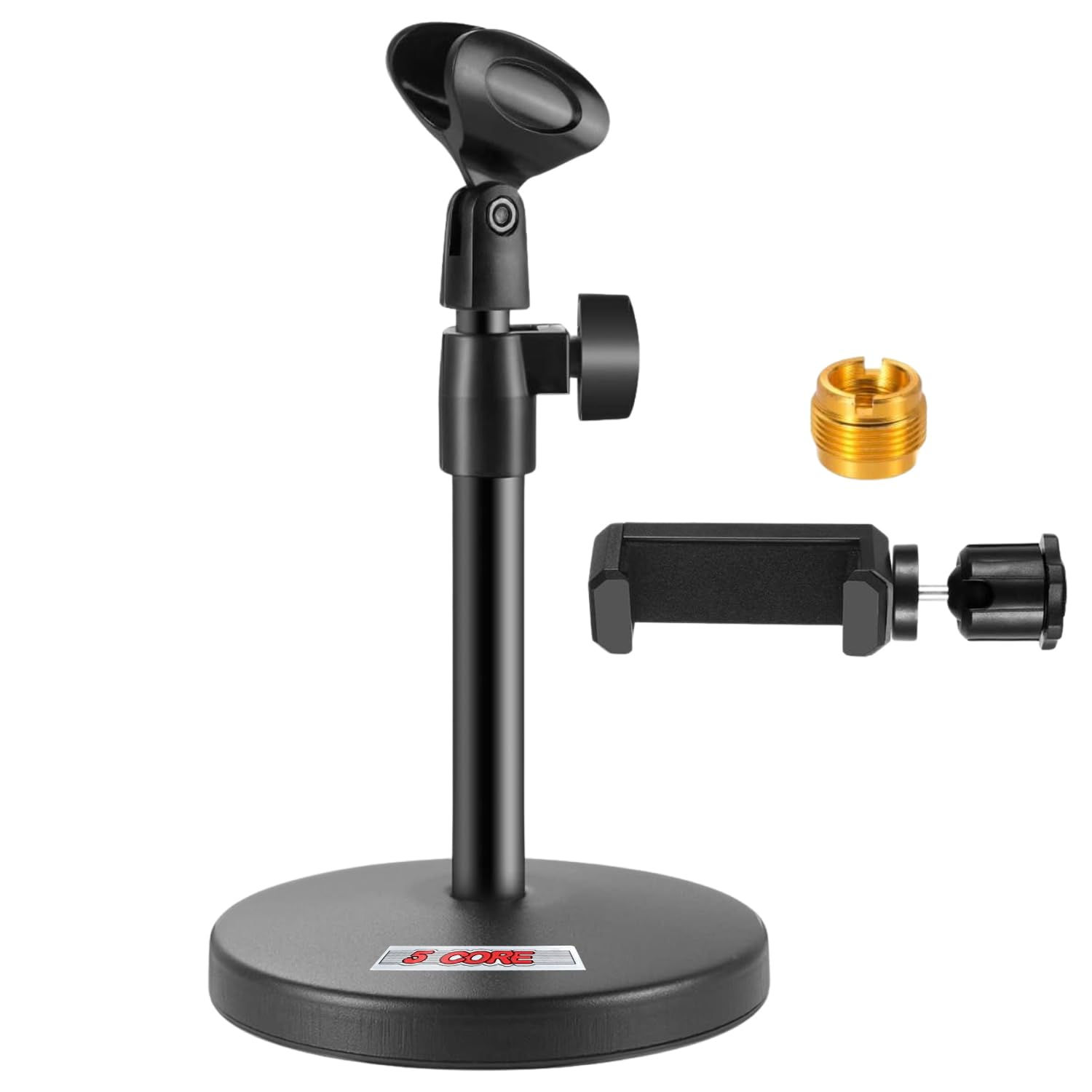 Mic Stand 2-In-1 Desktop Microphone Stand Adjustable Table W/Phone Clamp