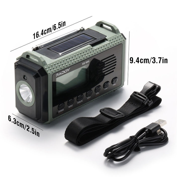Emergency Radio 10,000Mah Am/Fm/Sw/Noaa Solar Hand Crank Light