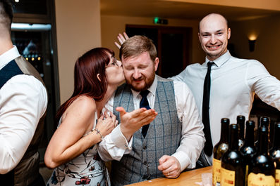 Celebratory shots with the newlyweds at Houchins venue