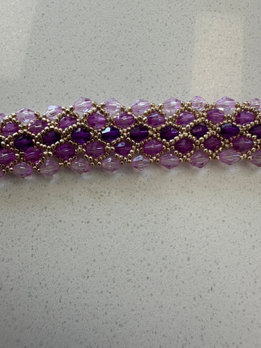 Purple crystal ombré cuff bracelet | The Joy In Making
