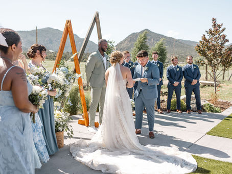 Couple exchanging vows