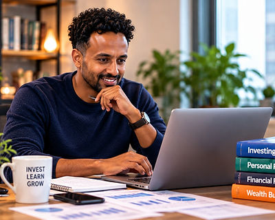 Man learning about investing and personal finance