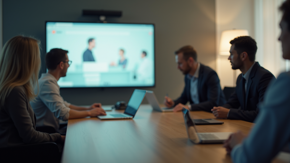 Close-up view of a video production session in a local conference room