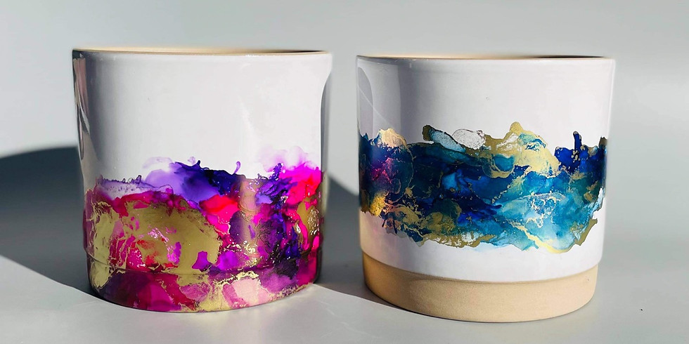 Goodna Studio - Alcohol Ink Planter Pots!