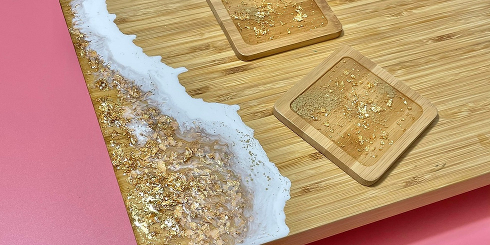 Springfield Orion - Learn to make a resin foil wave cheeseboard and coasters!