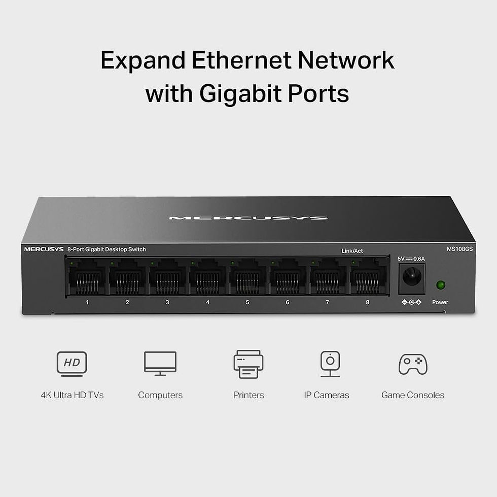 Thumbnail: Mercusys MS108GS 8 Port Gigabit Ethernet Network Switch Steel Case