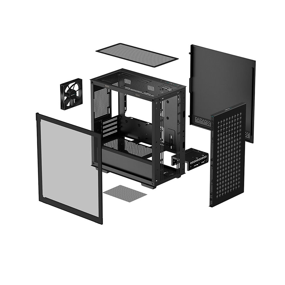 Thumbnail: Exploded view of PC case components