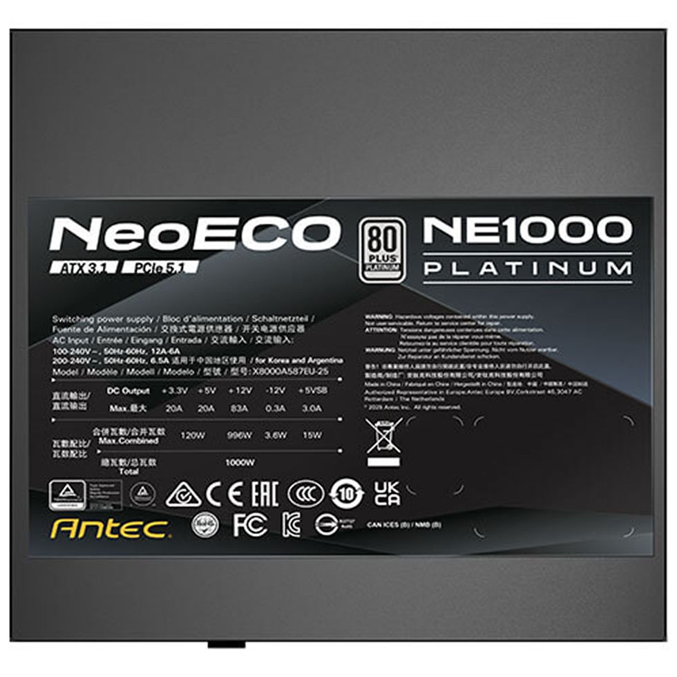 Thumbnail: Antec NE1000 Platinum NeoEco 1000W Fully -Modular ATX 3.1 Power Supply