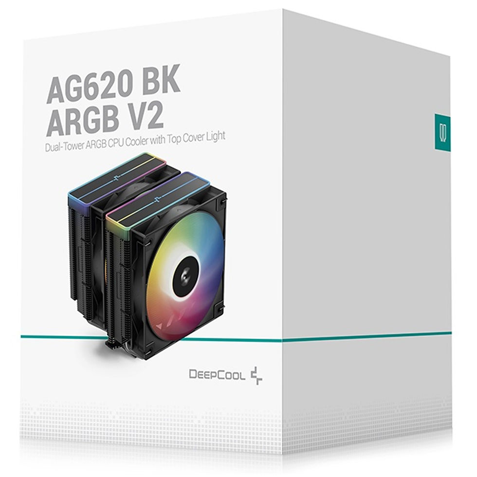 Thumbnail: DeepCool AG620 BK ARGB V2 Dual-Tower CPU Air Cooler with 120mm ARGB Fans