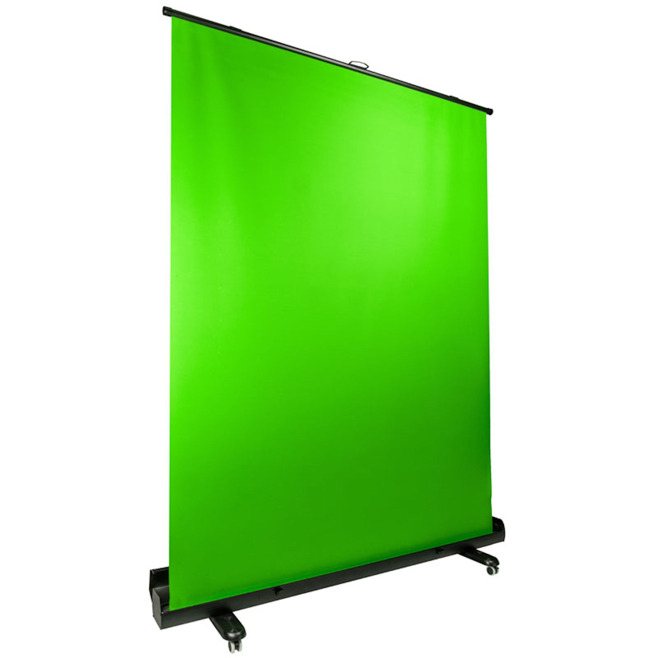 Portable green screen backdrop on stand