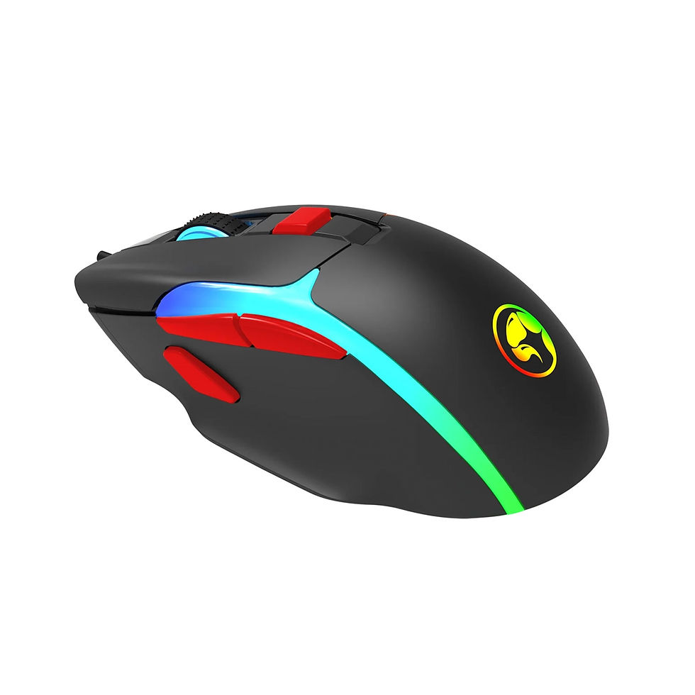 Thumbnail: RGB LED gaming mouse with red accents