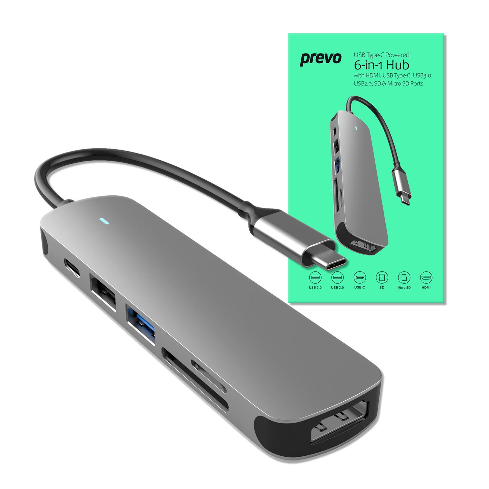 Prevo 6-in-1 USB Hub: versatile connectivity
