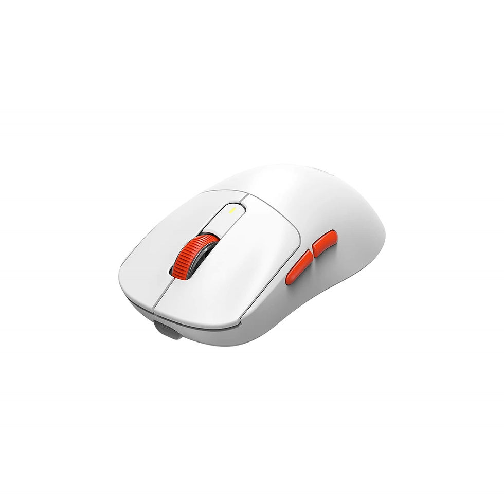 Thumbnail: White gaming mouse with orange accents