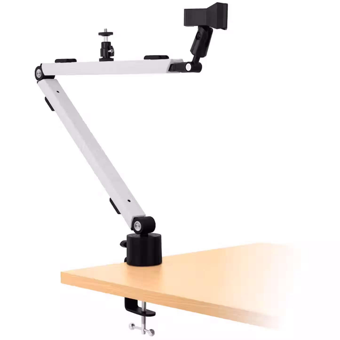 White webcam desk mount arm