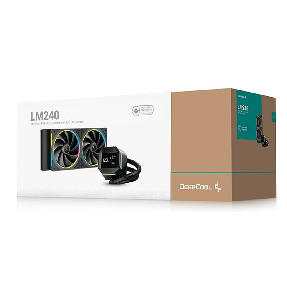 Thumbnail: DeepCool LM240 Liquid CPU Cooler with 2.4" IPS Display, 240mm AIO, Black