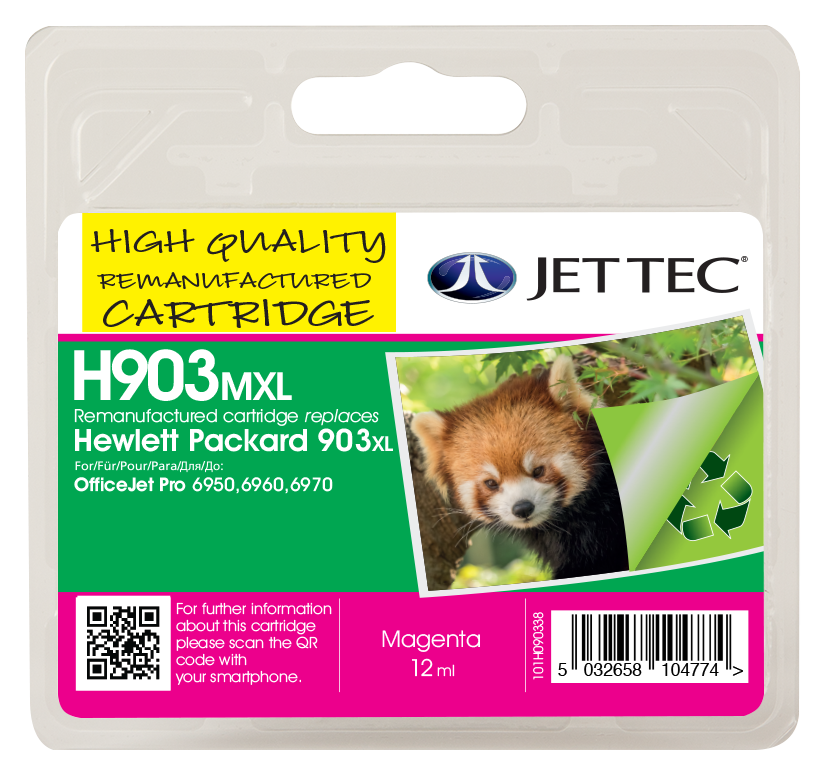 Thumbnail: JetTec H903mxl Remanufactured Cartridge, Magenta