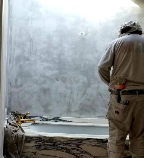 Lime washed painting color grey