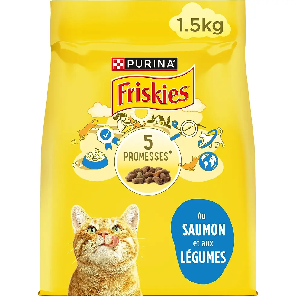 CROQUETTES CHAT ADULTE SAUMON1.5KG FRISKIES Ref:560821-8445290976734