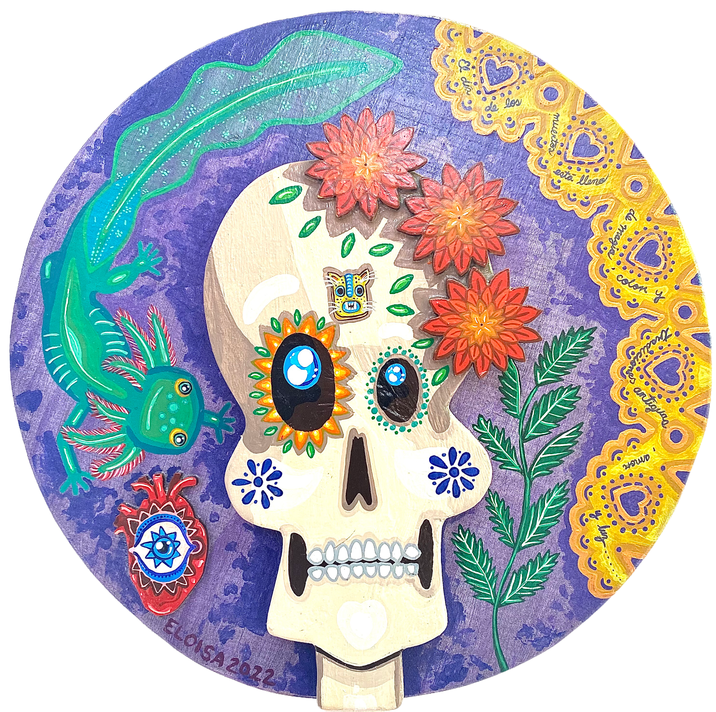 "Sugar Skull" - Wooden Art - E. Cortes