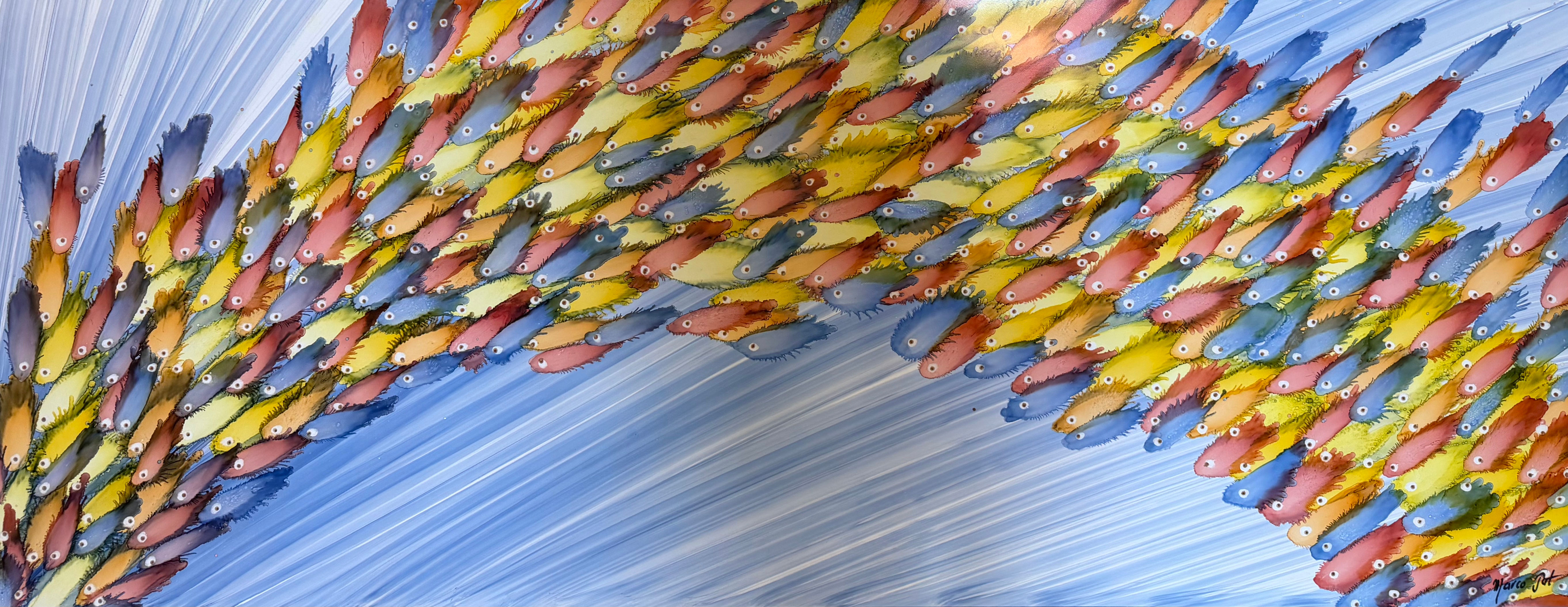 "Movimiento de peces " - Acrilyc on pvc- M. Pat