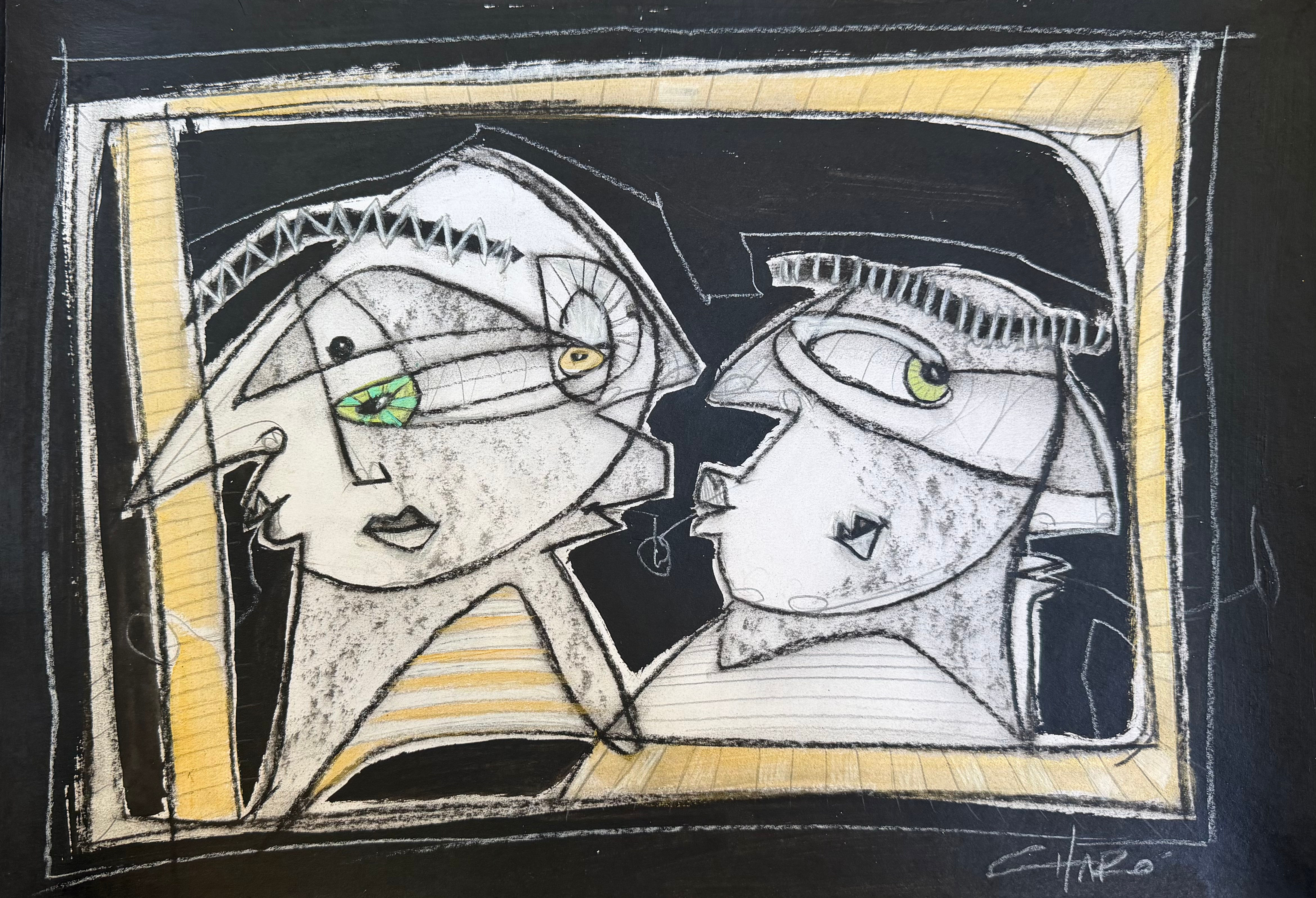 "Surreal Cubist FEB26 XX4" - Mixed media on paper - Gastón Charó