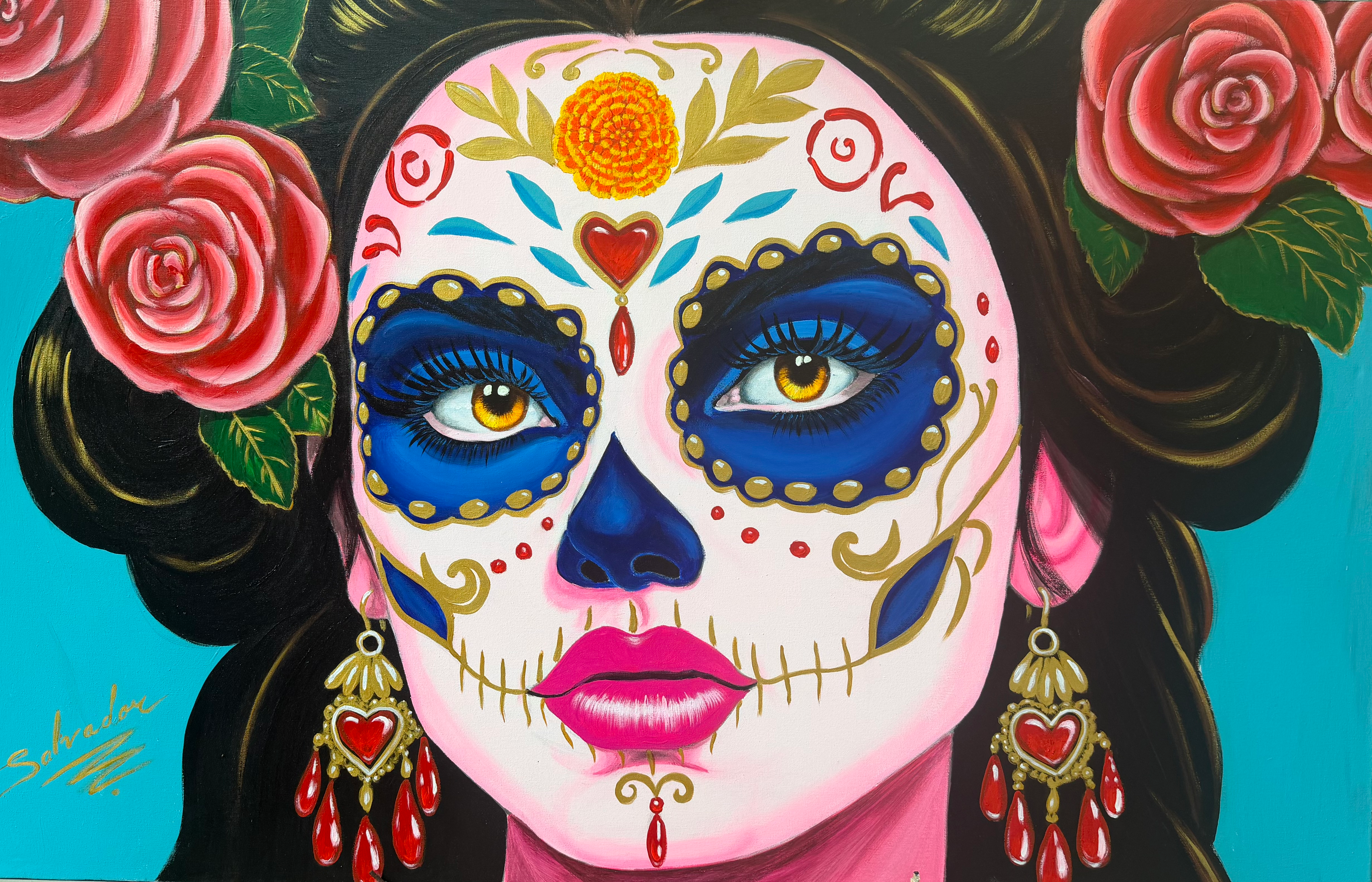 "Catrina azul" - Original panting / Salvador