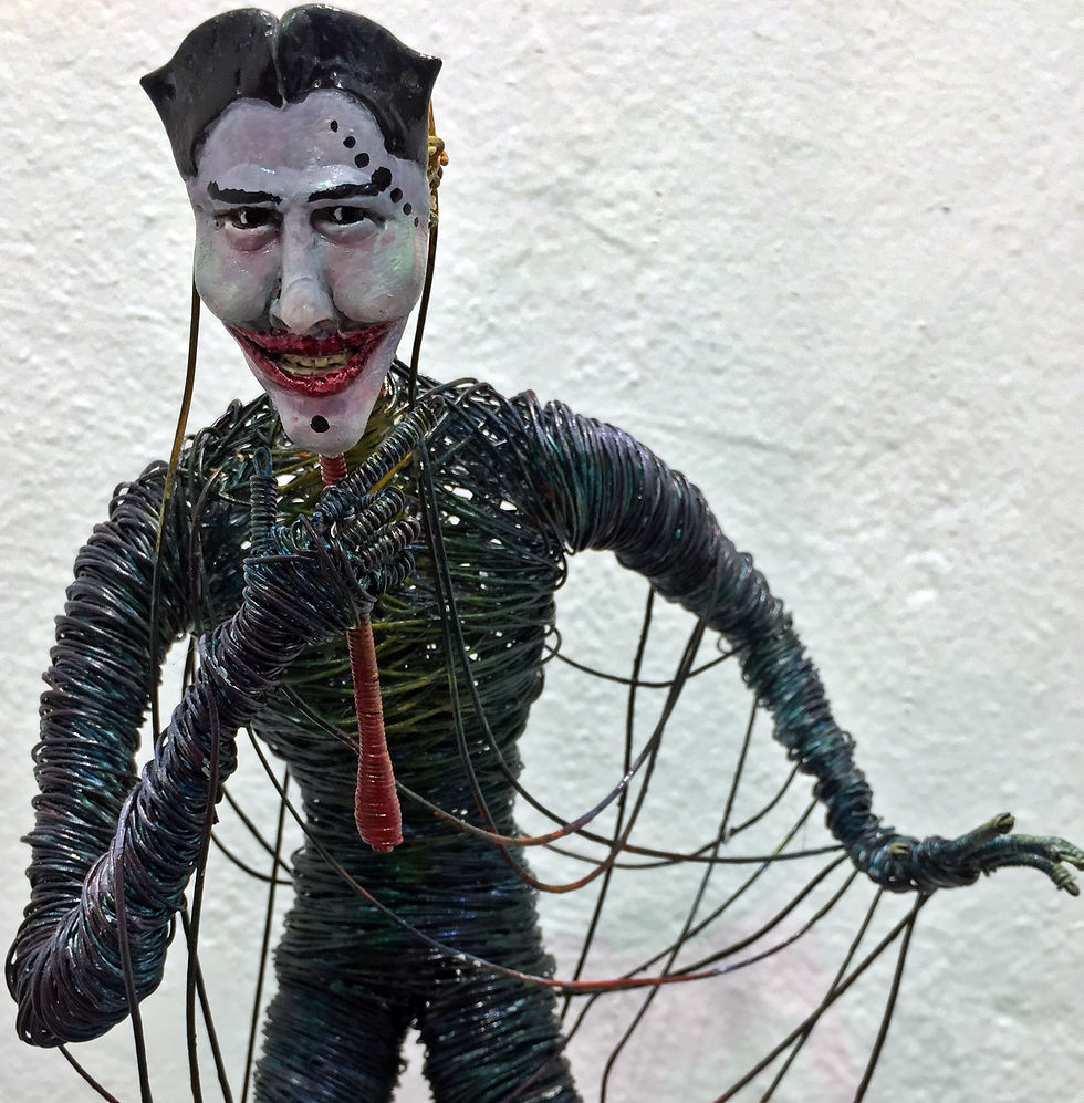 Miniatura: SOLD - "Behind the mask" Wire Sculpture - O. Rivera