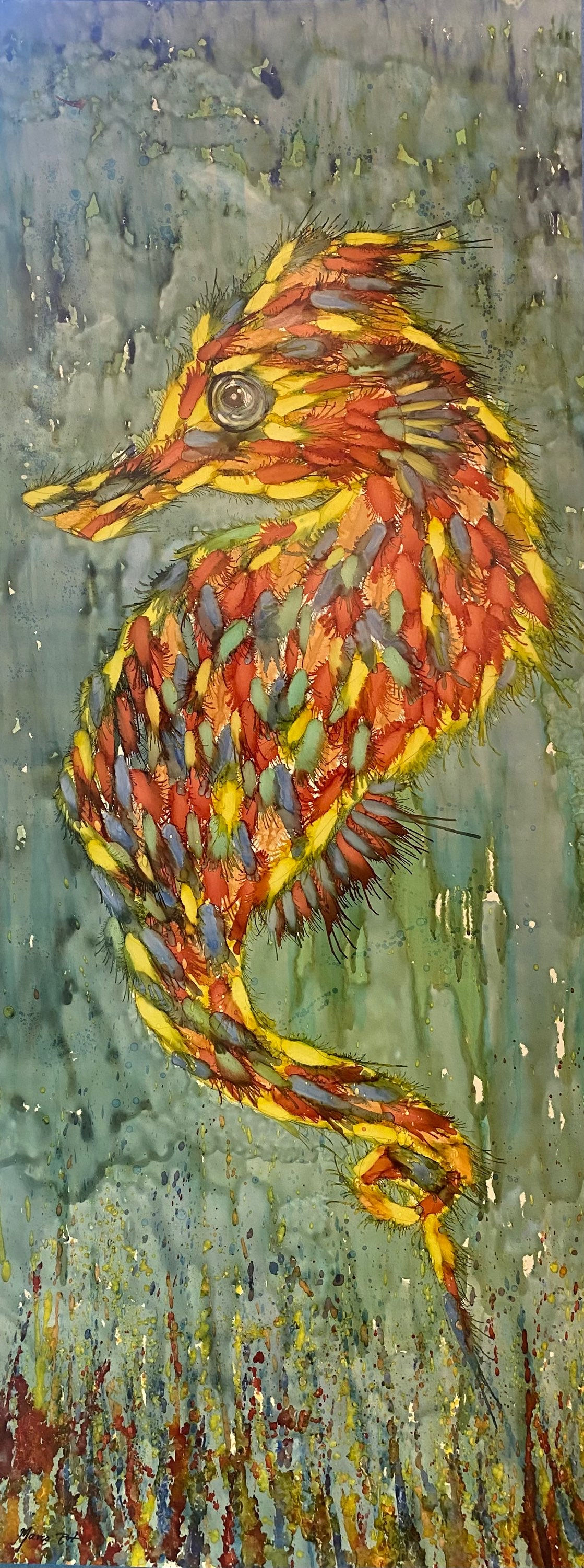 “Sea Horse 1” - M.Pat /Original Painting on pvc paper