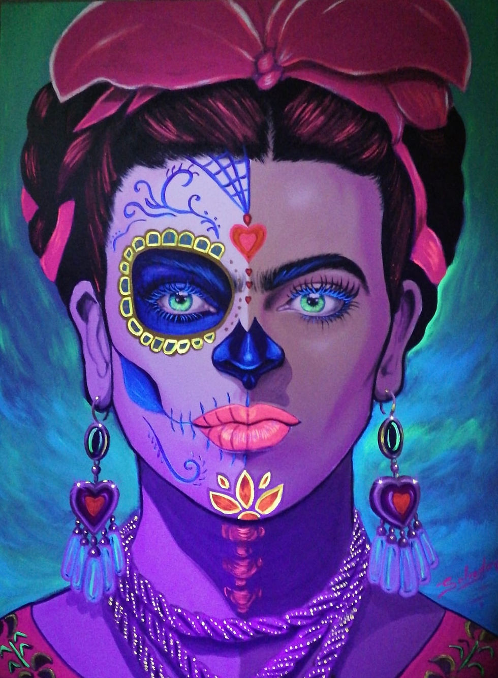 Thumbnail: “Frida Catrina” - Acrylic and neon on canvas - Salvador 