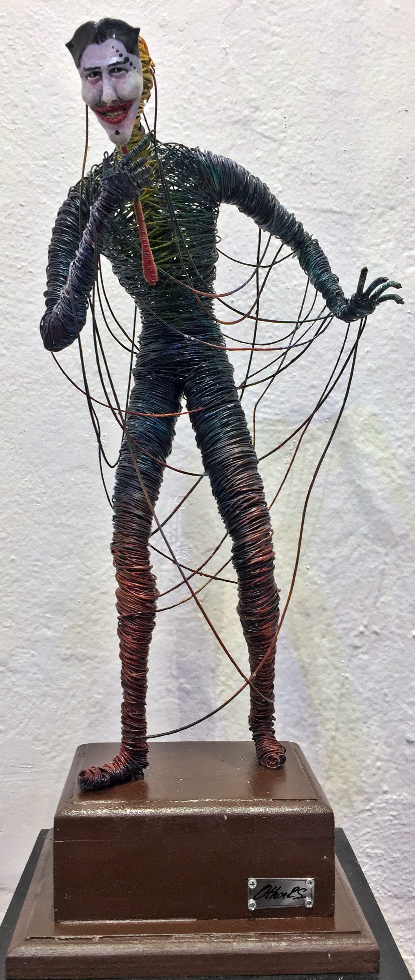 SOLD - "Behind the mask" Wire Sculpture - O. Rivera