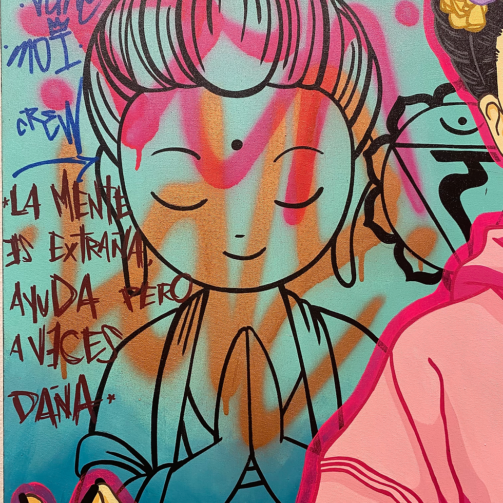 Miniatura: “Frida meditación” - Street Art Pop - Original Pinting / R. Urbina