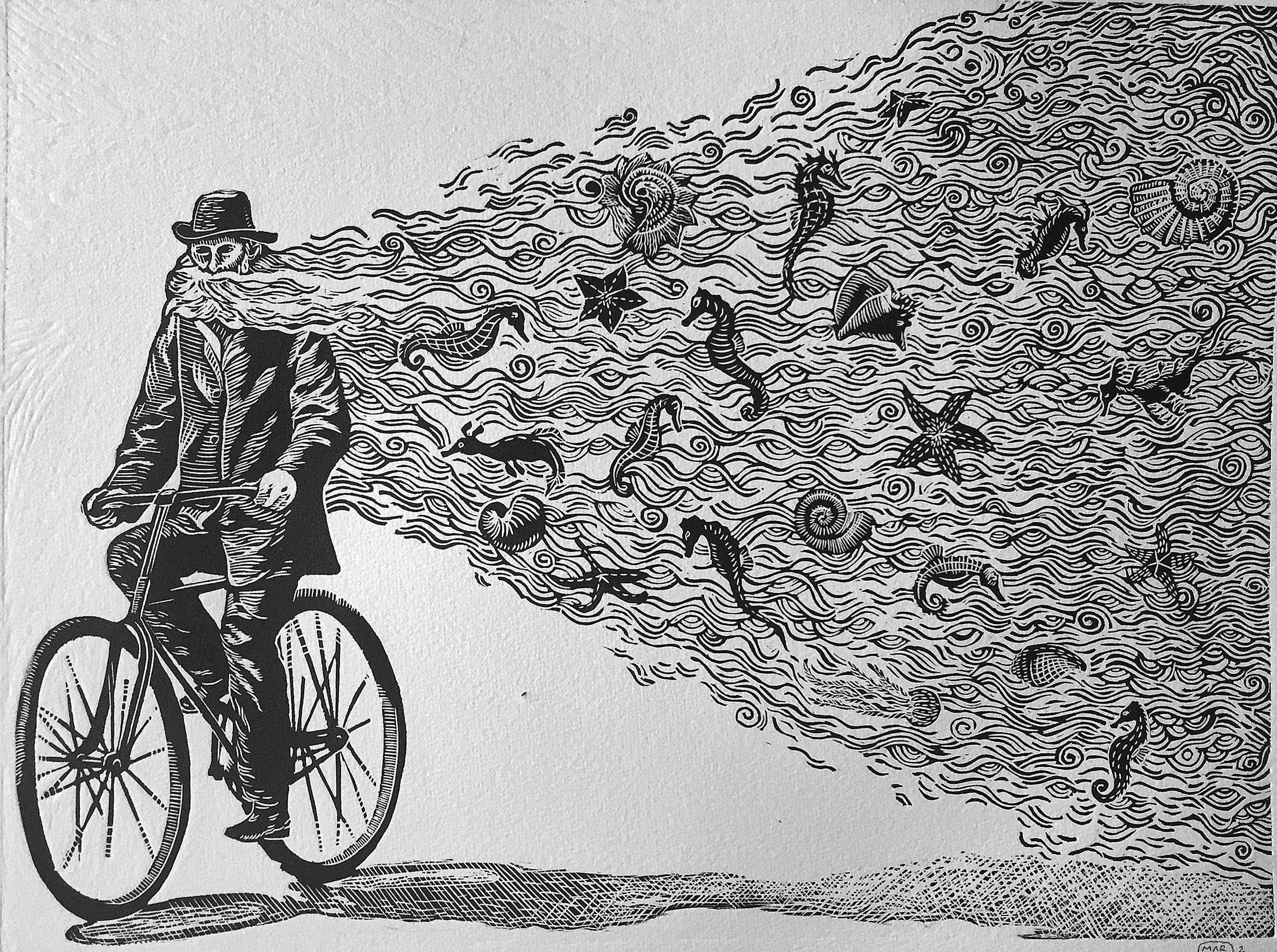 "Creando los oceanos" - Lino cut - M. Pallares