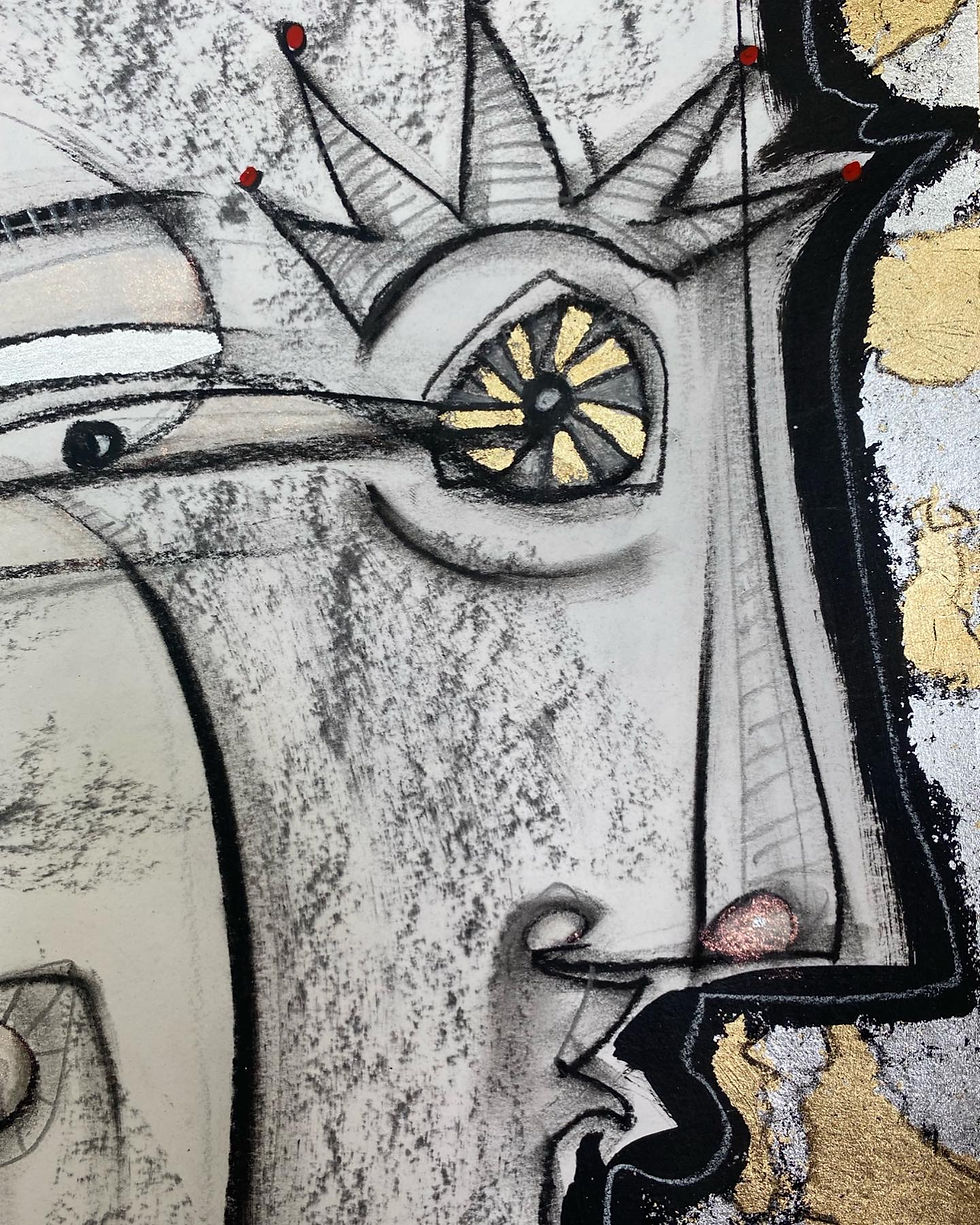 Miniatura: “Surreal - Cubist" - Gold/ silver leaf - Gastón Charó 