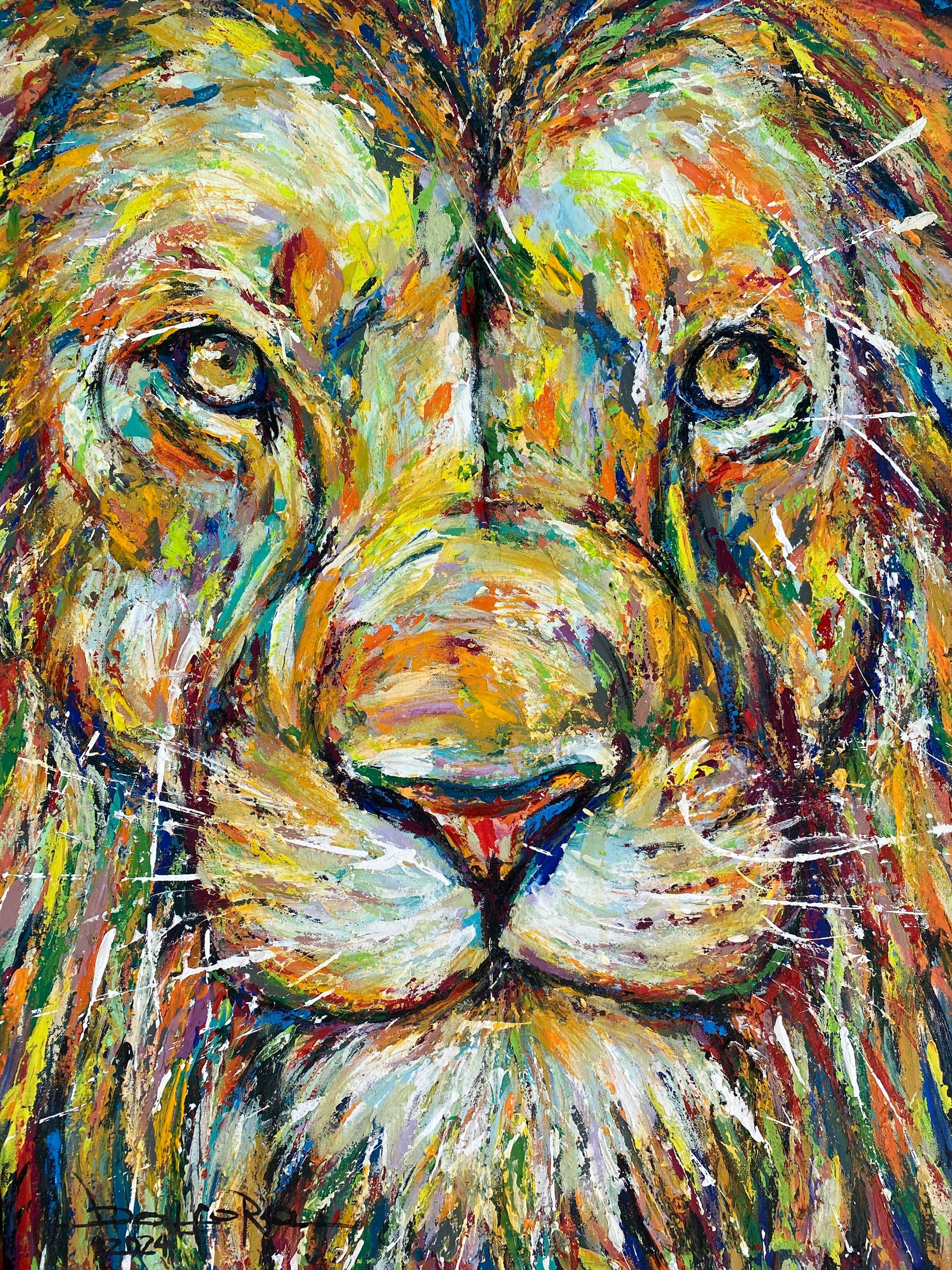 “León textura” - Original Painting on canvas - D. Dalfora
