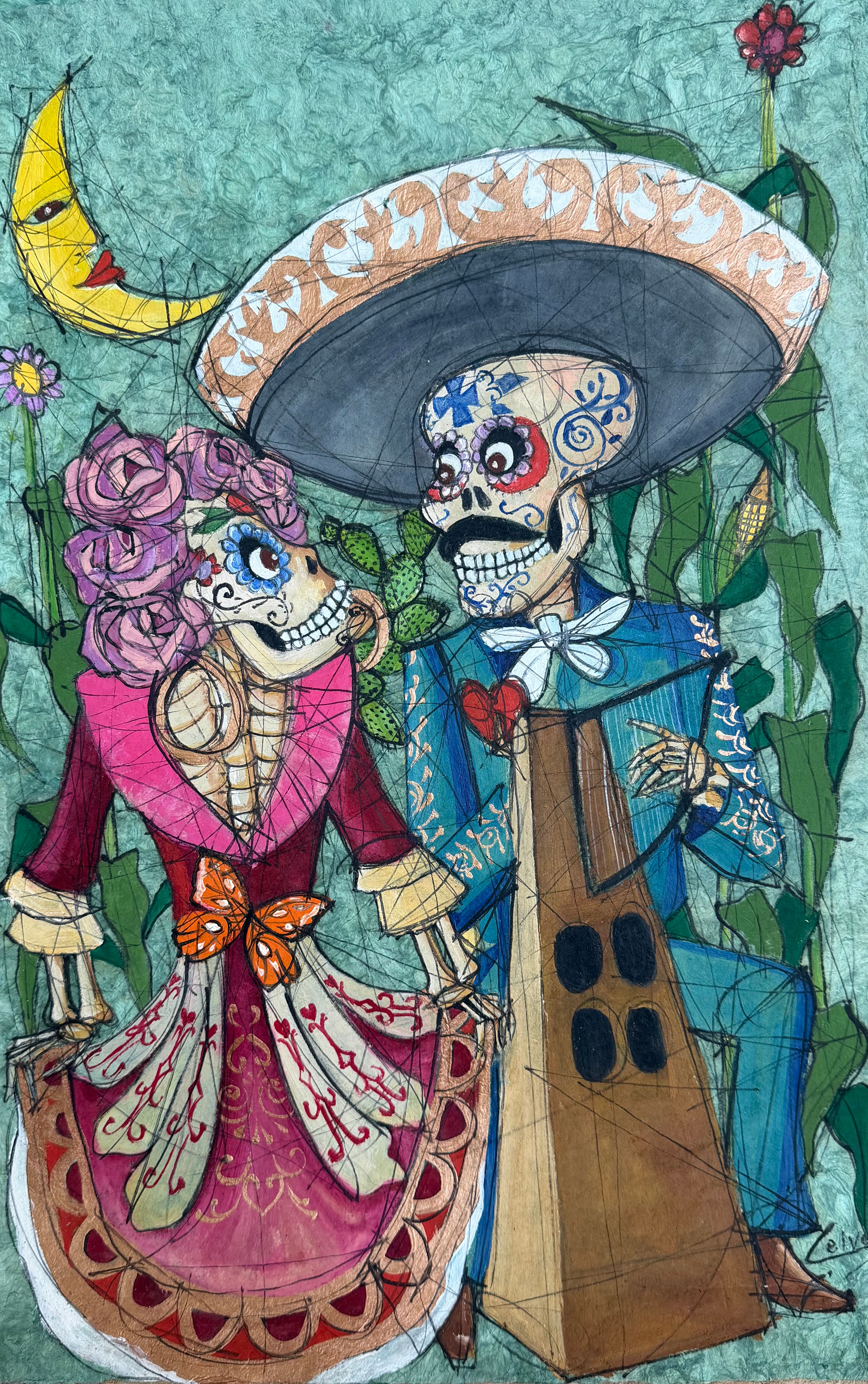 "Cinturón de mariposa" - amate paper- O. Leiva