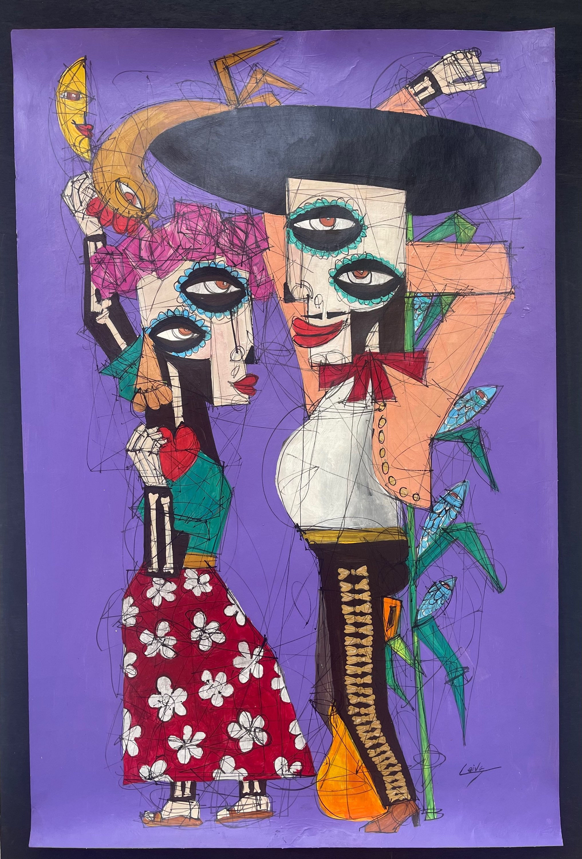 “Bien comido”  - “Life after death" -Acrylic on paper - Leivas