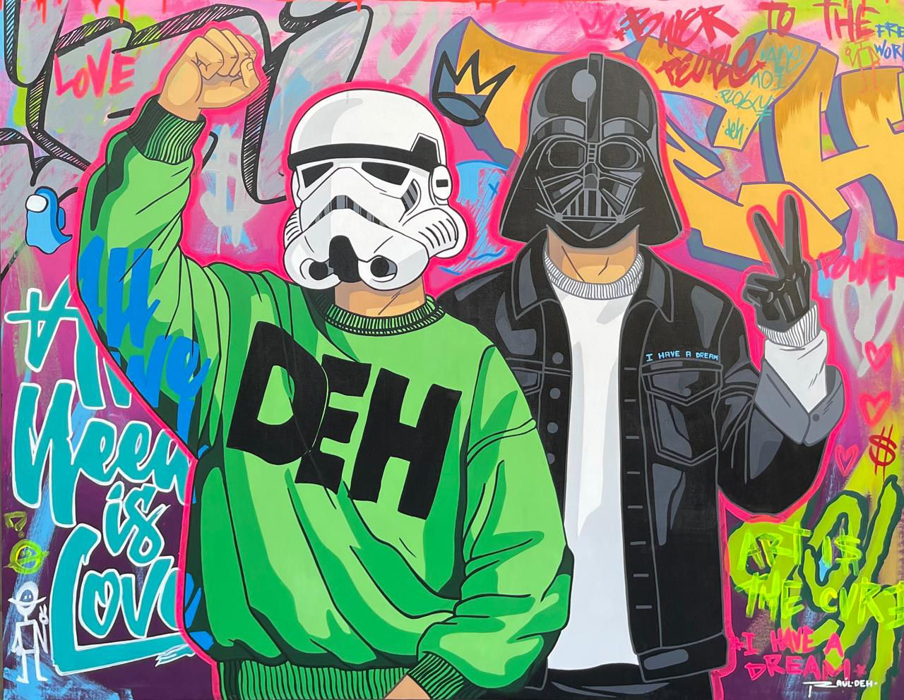 "Resistencia” - Street Art Pop - Original Pinting / R. Urbina