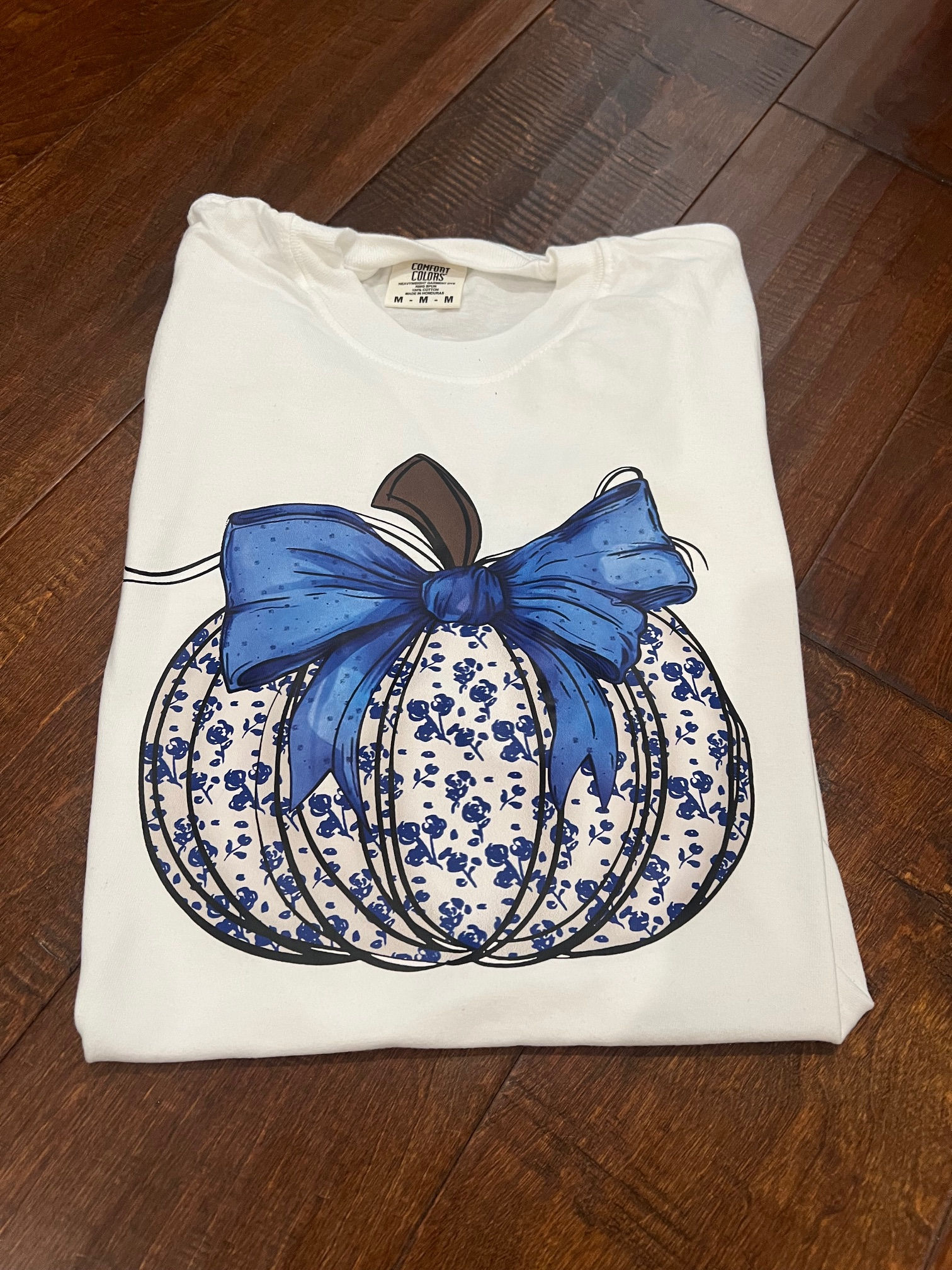 Blue floral pumpkin