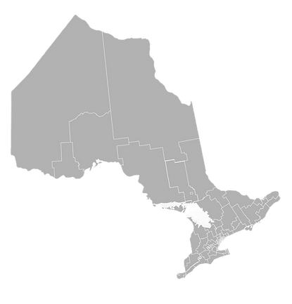 Map of Ontario, Canada.