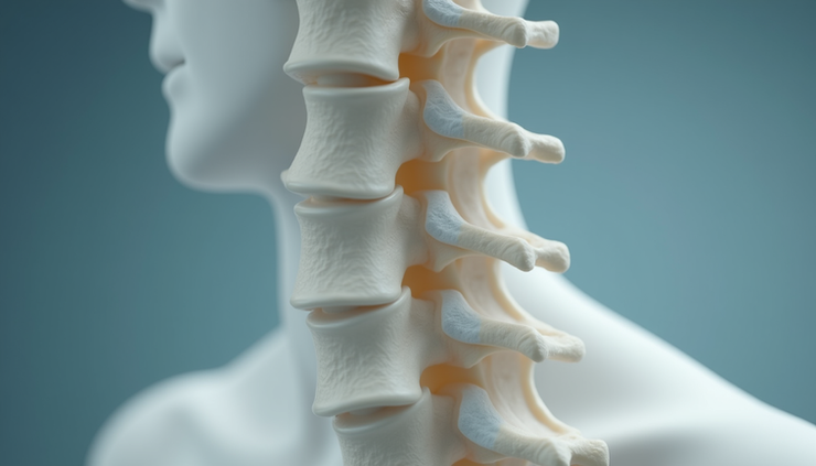 Vue rapprochée d'une colonne vertébrale humaine modélisée en 3D