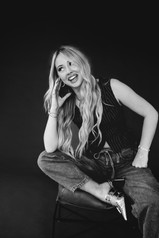 Brand photography for hair extension artists Peyton and Taylor at Stewart & Co. Studio in Carmel, Indiana, capturing the launch of their independent beauty brands.