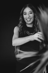 Beauty branding photography for independent stylists, featuring hair extension artists in studio with modern, minimal styling.
